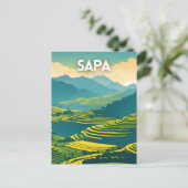 Sapa Vietnamese illustratie Poster Briefkaart (Staand voorkant)