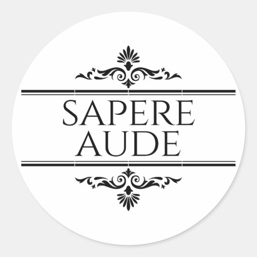 Sapere Aude Ronde Sticker (Voorkant)