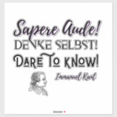 Sapere Aude Sticker Immanuel Kant Aufkleber (Vel)