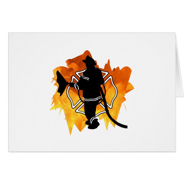 Sapeur-pompier EN flammes (Devant Horizontal)