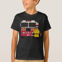 Sapeur-pompier et T-shirt de pompe à incendie