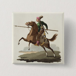 Saphir, uit de "Costumes of the Various Nations", Vierkante Button 5,1 Cm