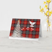 Sapin de Noël blanc et carte de colombe (Fleur jaune)