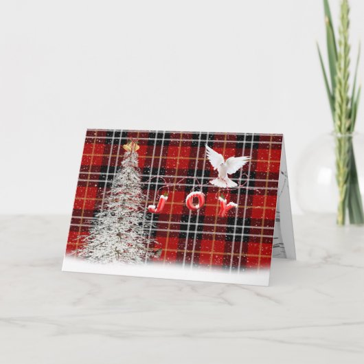 Sapin de Noël blanc et carte de colombe (Devant)
