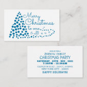 Sapin de Noël bleu, Invitation Ticket à une Soirée (Devant / Derrière)