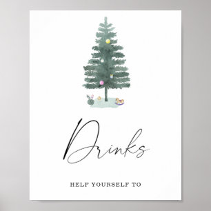 Sapin de Noël - Boissons  Affiche