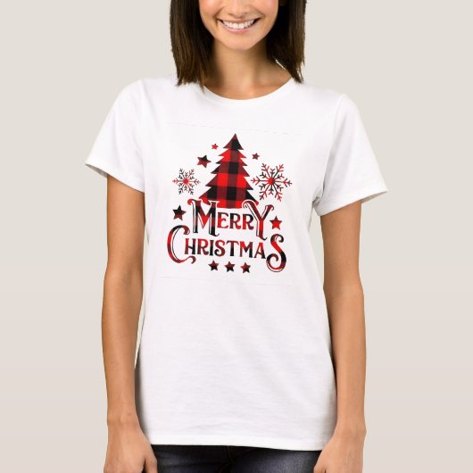 Sapin de Noël – Conception de T-Shirt Joyeux Noël (Devant)