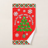 Sapin de Noël de pickleball Décorez les couloirs R (Serviette à main)