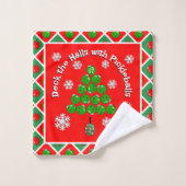 Sapin de Noël de pickleball Décorez les couloirs R (Gant de toilette)