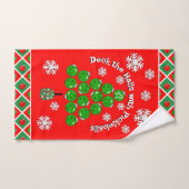 Sapin de Noël de pickleball Décorez les couloirs R (Serviette à main)