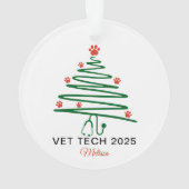 Sapin de Noël de technicien vétérinaire (dos)