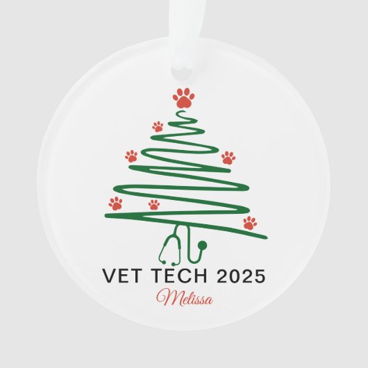 Sapin de Noël de technicien vétérinaire (devant)