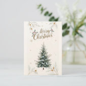 Sapin de Noël élégant et carte "Joyeux Noël". (Debout devant)