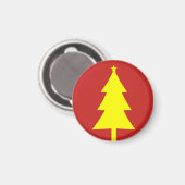 Sapin de Noël en épicéa jaune aimant de frigo funk (Recto/Verso)
