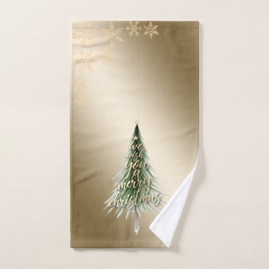 Sapin de Noël, flocons de neige (Serviette à main)