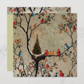 Sapin de Noël ~  Invitations (Devant / Derrière)