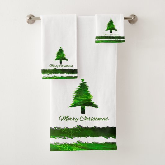 Sapin de Noël Motif de Fête Moderne Vert (En situation)