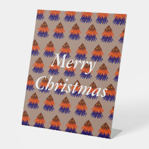 Sapin de Noël multicolore - Panneau sur socle