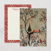 Sapin de Noël Nid ~  Invitations (Devant / Derrière)