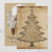 Sapin de Noël sur carte ancienne  (Devant / Derrière)