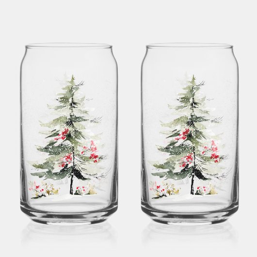 Sapins de Noël à l'aquarelle (Recto)