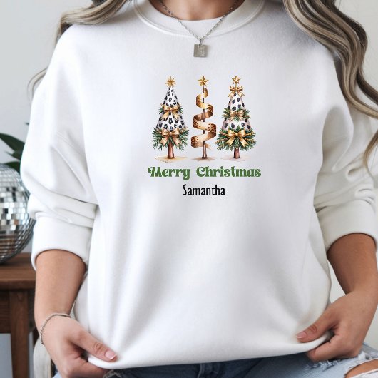Sapins de Noël Léopard Chic cadeau pour elle sweat