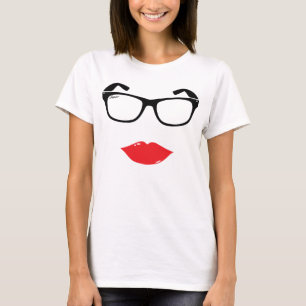 Sapio-glazen met hete lippen t-shirt