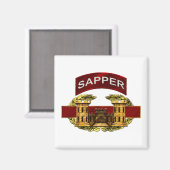 Sapper Tab w / Combat Engineer Badge Magneet (Voorkant / Achterkant)