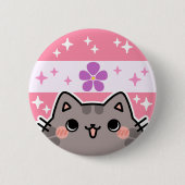 Sapphic LGBT Pride Flag Cat Button (Voorkant)