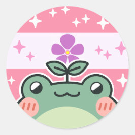 Sapphic LGBT Pride Vlag Kikker Ronde Sticker