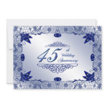 Sapphire 45e anniversaire Mariage Invitation 5x7