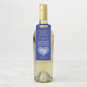 Sapphire 45e bruiloft Jubileum foto hart Flessenhanger