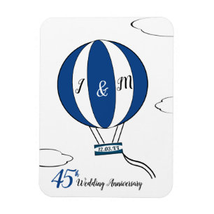 Sapphire 45th bruiloft hotair ballon magneet