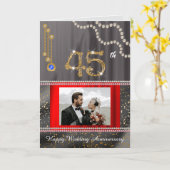 Sapphire 45th Jubileum Gold Number & Pearls Kaart (Gele Bloem)