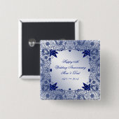 Sapphire 45th Wedding Jubileum Button (Voorkant /achterkant)