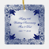 Sapphire 45th Wedding Jubileum Square Ornament (Voorkant)