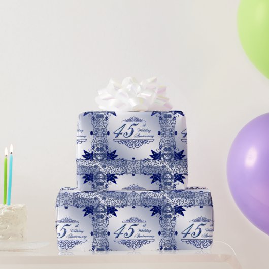 Sapphire 45th Wedding Jubileum Wrapper Paper Cadeaupapier (Feestgeschenken)