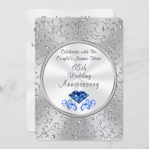 Sapphire 65e anniversaire Mariage Invitations