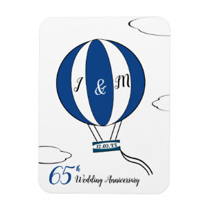 Sapphire 65th bruiloft hotair ballon magneet