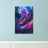 Sapphire Amethyst Ink Stretched Canvas Afdruk (Insitu (Houten vloer))