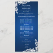 Sapphire and Lace Wedding Program Programma (Achterkant)