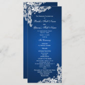Sapphire and Lace Wedding Program Programma (Voorkant / Achterkant)