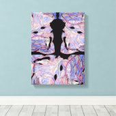 Sapphire and Ruby Abstract Sea Creatures Canvas Afdruk (Insitu (Houten vloer))