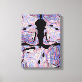 Sapphire and Ruby Abstract Sea Creatures Canvas Afdruk