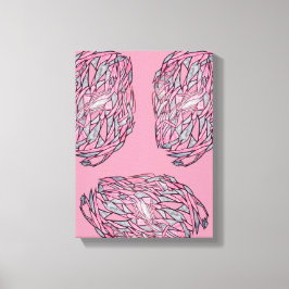 Sapphire and Ruby Abstract Sea Creatures Canvas Afdruk