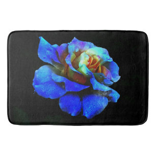 Sapphire and Yellow Rose Bath Mat