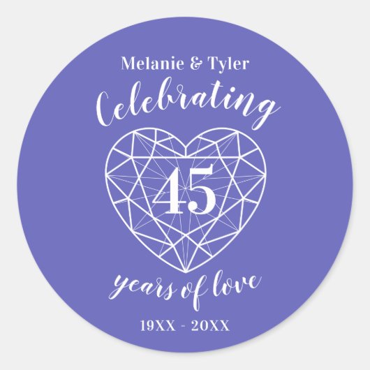 Sapphire anniversaire 45 ans de stickers d'amour (Devant)