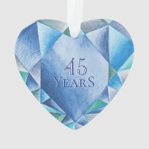 Sapphire Aquarelle Coeur 45e Anniversaire Mariage