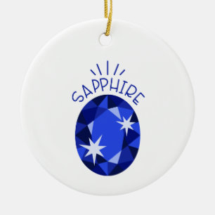 Sapphire Birthstone Keramisch Ornament