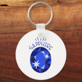 Sapphire Birthstone Sleutelhanger (Voorkant)